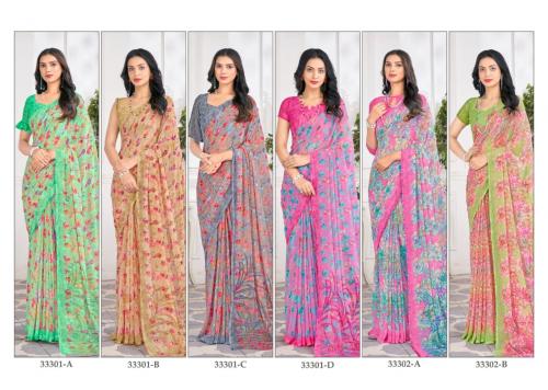 RUCHI SAREE RAGAA GEORGETTE - 9 33301-A TO 33303-D Price - 6276