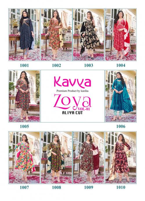 KAVYA ZOYA VOL-01 1001 TO 1010 Price - 7490