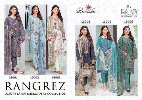 Fair Lady Rangrez 16001-16006 Price - Chiffon Dup-4794, Cotton Dup-5094	