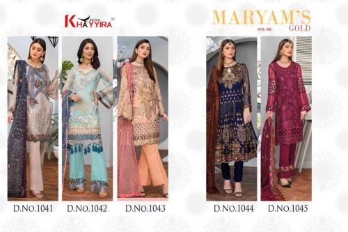 Khayyira Suits Maryam Gold 1041-1045 Price - 7245