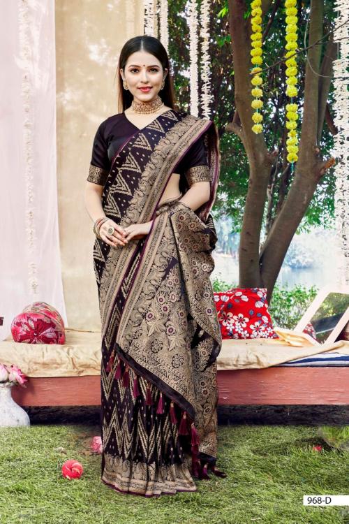 B Fine Saree Satin 968-D Price - 1700