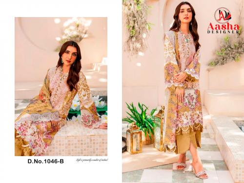 AASHA DESIGNER NEEDLE WONDER VOL-3 1046-B Price - Chiffon Dup - 575, Cotton Dup - 625