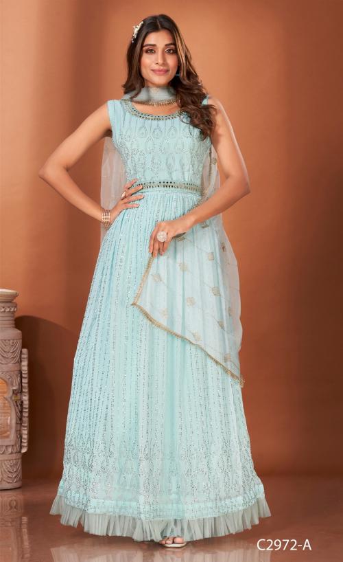 Aamoha Trendz Ready Made Designer Gown C2972 Colors 