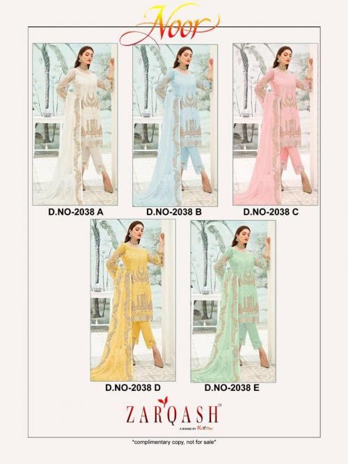 Khayyira Suits Zarqash Noor 2038 Colors  Price - 6450