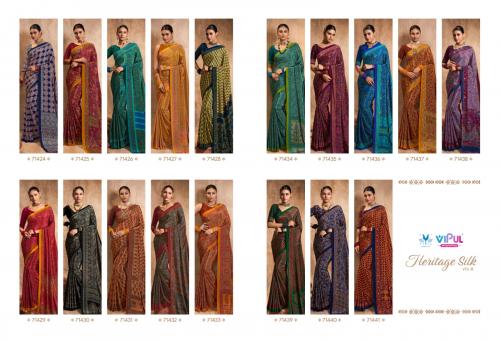 Vipul Fashion Heritage Silk Vol-8 71424-71441 Price - 13482