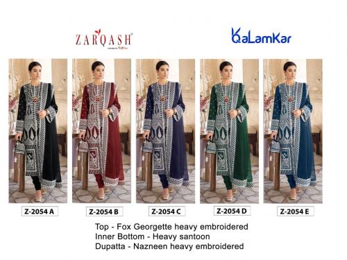 Khayyira Suits Zarqash Qalamkar Z-2054 Colors  Price - 6350