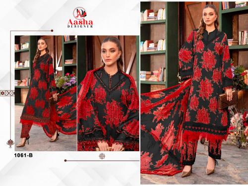 AASHA DESIGNER MARIAB M PRINTS 1061-B Price - Chiffon Dup - 649, Cotton Dup - 699