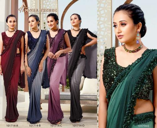 Aamoha Trendz Ready To Wear Designer Saree 101714 Colors  Price - 5625