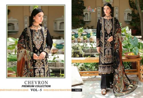 SHREE FAB CHEVRON PREMIUM COLLECTION VOL-05 3425 Price - CHIFFON DUP - 949, COTTON DUP - 1000