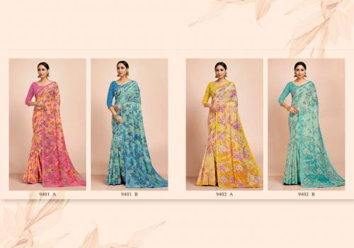 Sushma Saree Floral Linen 9401AB-9402AB Price - 3160