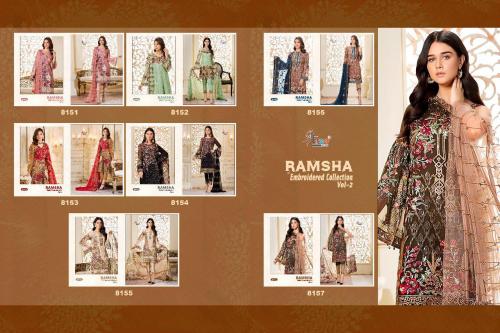 Shree Fabs Ramsha Embroidered Collection 8151-8157