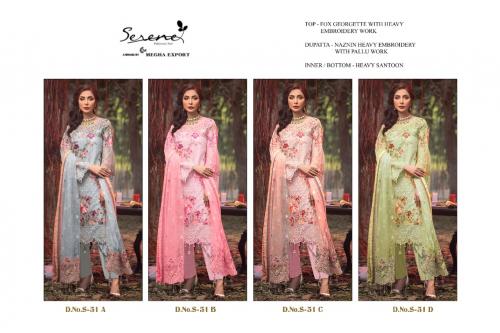 Serene Pakistani Suit S-51 Colors  Price - 5340