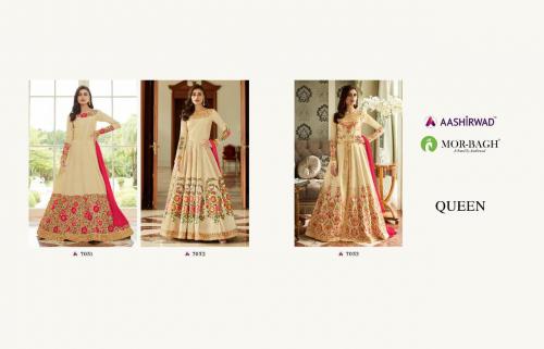 Aashirwad Creation Mor-Bagh Queen 7051-7053 Price - 8085