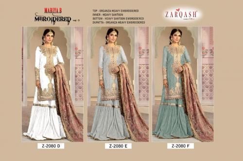 Khayyira Suits Zarqash Mariya.B Embroidered Z-2080 Colors  Price - 3600