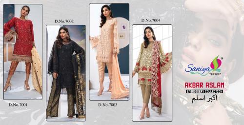 Saniya Trendz Akbar Aslam Embroidery Collection 7001-7004 Price - 5196