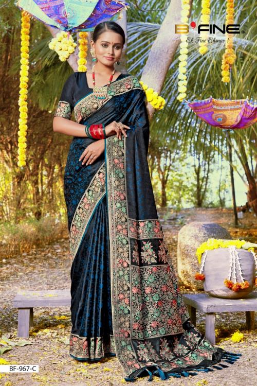 B Fine Saree Satin Silk BF-967-C Price - 2140