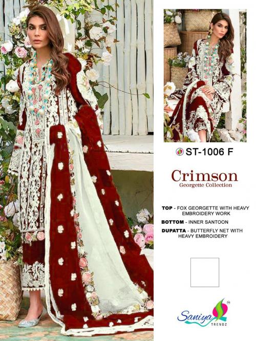 Saniya Trendz Crimson Georgette Collection ST-1006-F Price - 1049