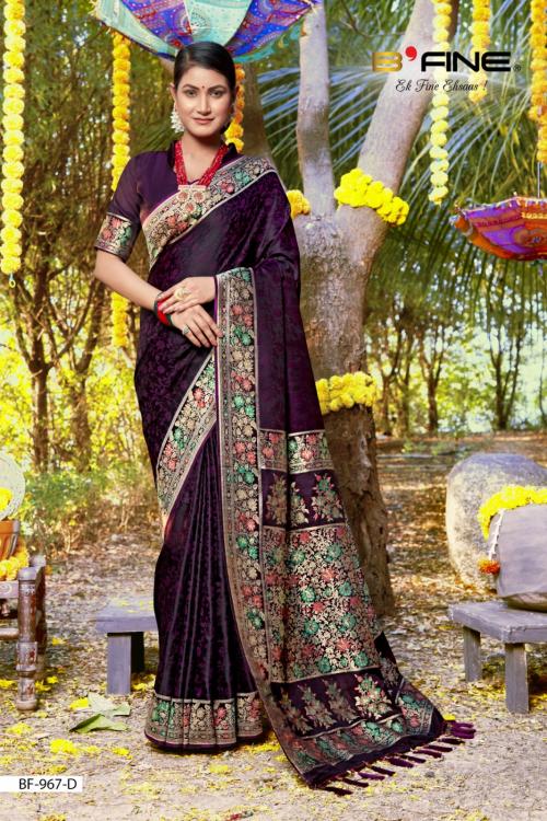 B Fine Saree Satin Silk BF-967-D Price - 2140