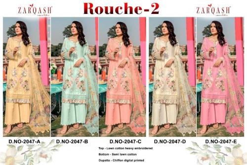 Khayyira Suits Zarqash Rouche 2047 Colors  Price - 5950