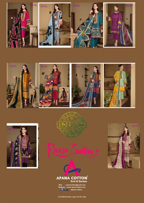 Apana Cotton Suit Razia Sultan 31001-31010 Price - 3650