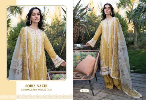 Shree Fab Sobia Nazir Lawn Collection 3119 Price - Chiffon Dup-1260 , Cotton Dup-1310