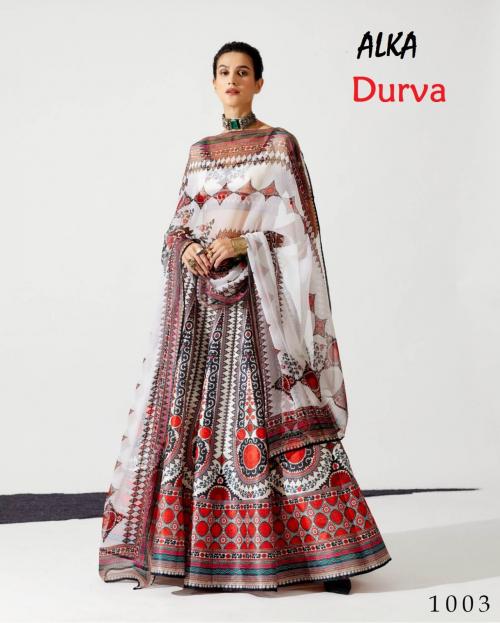 Alka Durva 1002 Price - Un Stitched=2085 ,Ready Made =2285