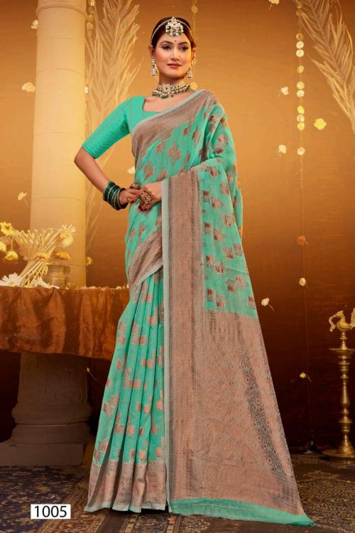 SAROJ SAREE ATLANTIC COTTON VOL-3 1005 Price - 395