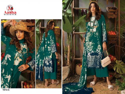 AASHA DESIGNER ADAN LIBAS 1013-C Price - Chiffon Dup - 575, Cotton Dup - 625